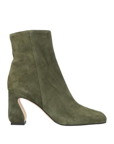 Si Rossi By Sergio Rossi Woman Ankle Boots Military Green Size 10 Leather