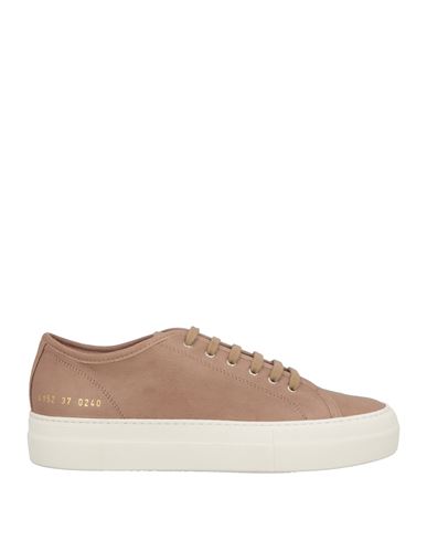 COMMON PROJECTS WOMAN BY COMMON PROJECTS WOMAN SNEAKERS LIGHT BROWN SIZE 7 SOFT LEATHER 