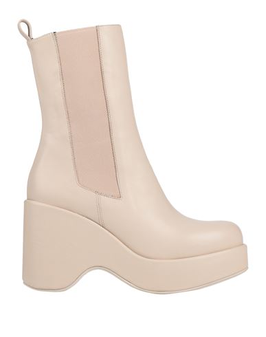 Paloma Barceló Woman Ankle Boots Beige Size 8 Soft Leather In White
