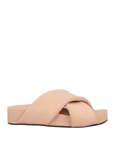 Jil Sander Woman Sandals Apricot Size 6 Leather In Multi