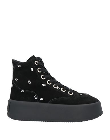 Mm6 Maison Margiela Woman Sneakers Black Size 9 Soft Leather