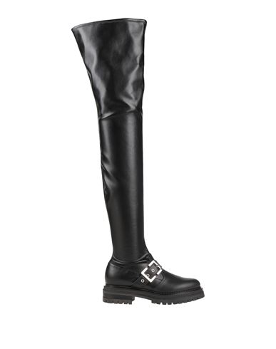 Sergio Rossi Woman Boot Black Size 8 Calfskin, Textile Fibers