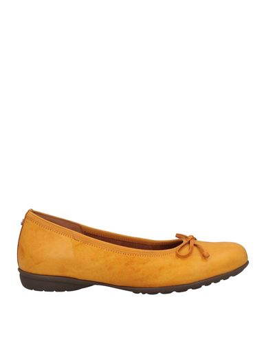 Gabor Woman Ballet Flats Ocher Size 7.5 Soft Leather In Yellow