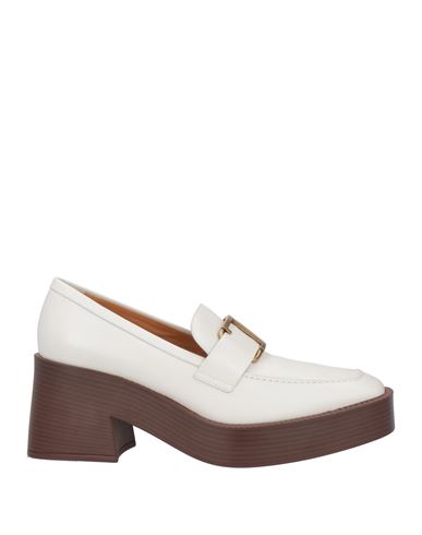Tod's Woman Loafers Cream Size 8 Calfskin In White