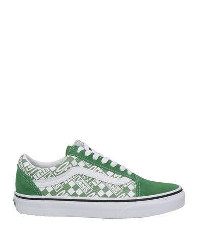 Vans Woman Sneakers Green Size 5.5 Soft Leather, Textile Fibers
