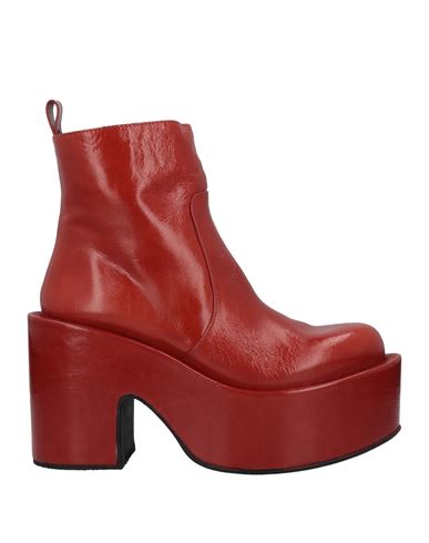 Paloma Barceló Woman Ankle Boots Rust Size 8 Soft Leather In Red