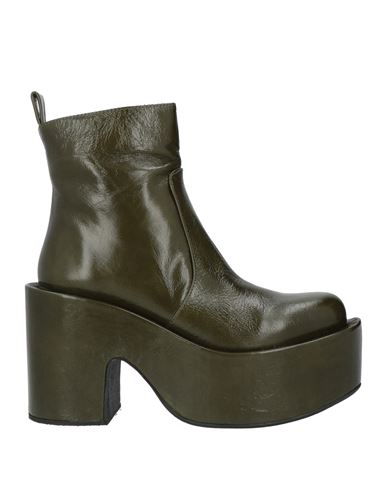 Paloma Barceló Woman Ankle Boots Military Green Size 9 Soft Leather
