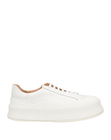 Shop Jil Sander Man Sneakers White Size 10 Soft Leather