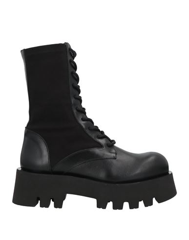 Paloma Barceló Woman Ankle Boots Black Size 8 Soft Leather, Textile Fibers
