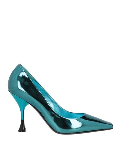 Shop 3juin Woman Pumps Turquoise Size 7 Soft Leather In Blue