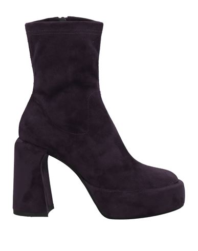 Elena Iachi Woman Ankle Boots Dark Purple Size 10 Textile Fibers