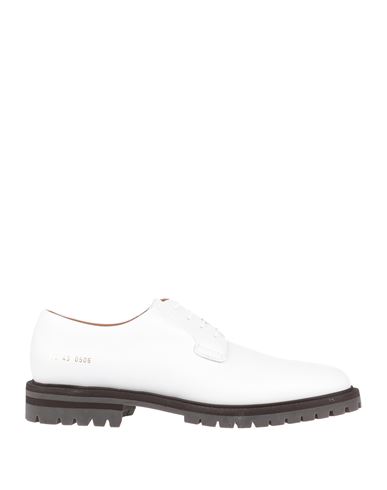 Common Projects Man Lace-up Shoes White Size 12 Soft Leather