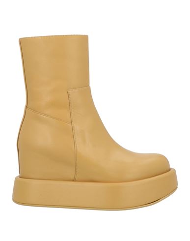 Paloma Barceló Woman Ankle Boots Mustard Size 8 Soft Leather In Yellow