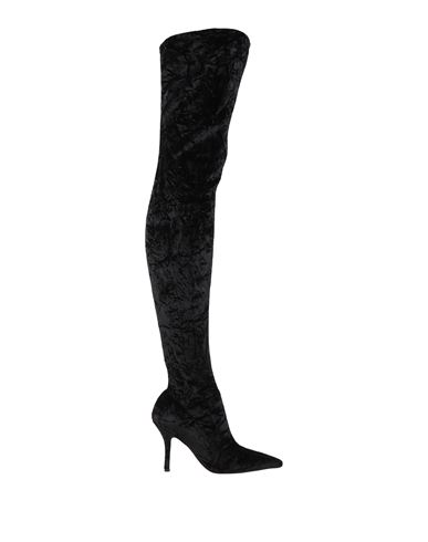 Paris Texas Woman Knee Boots Black Size 10 Textile Fibers