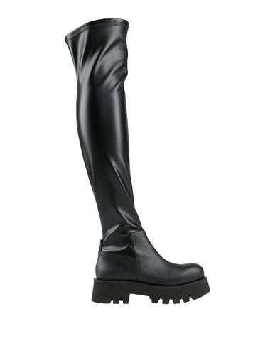 Paloma Barceló Woman Boot Black Size 8 Soft Leather, Textile Fibers