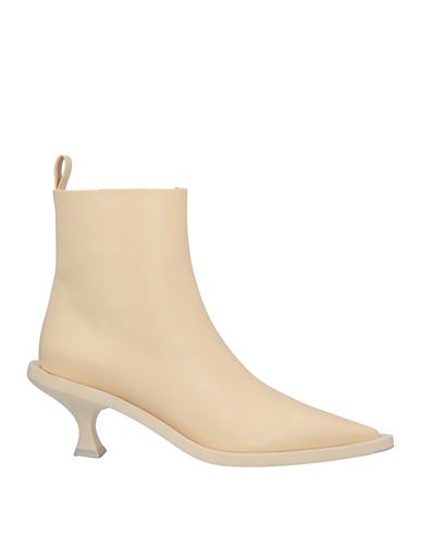 Jil Sander Woman Ankle Boots Cream Size 10 Lambskin In White