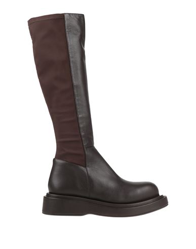 Paloma Barceló Woman Boot Dark Brown Size 8 Soft Leather, Textile Fibers