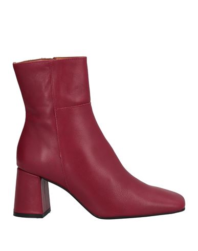 Angel Alarcon Ángel Alarcón Woman Ankle Boots Garnet Size 10 Soft Leather In Red
