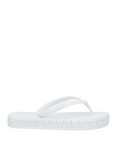 Versace Woman Toe Strap Sandals White Size 9.5 Rubber