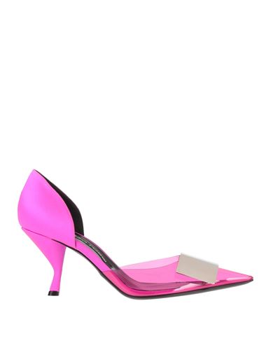 Sergio Rossi Woman Pumps Fuchsia Size 6 Textile Fibers, Pvc - Polyvinyl Chloride In Pink