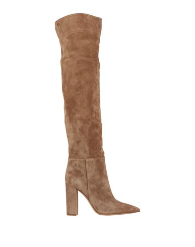 Gianvito Rossi Woman Knee Boots Camel Size 11 Soft Leather In Beige