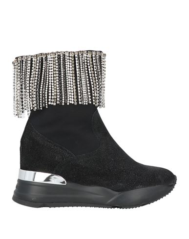 Rucoline Woman Ankle Boots Black Size 5 Calfskin, Textile Fibers