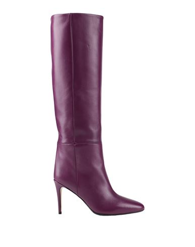 Anna F . Woman Knee Boots Deep Purple Size 11 Soft Leather