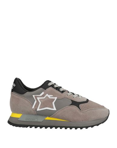 Shop Atlantic Stars Man Sneakers Dove Grey Size 9 Soft Leather, Textile Fibers