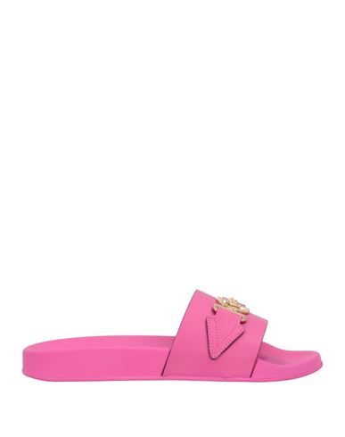 Versace Woman Sandals Fuchsia Size 11 Calfskin In Pink