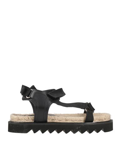 Liviana Conti Woman Espadrilles Black Size 8 Soft Leather, Textile Fibers