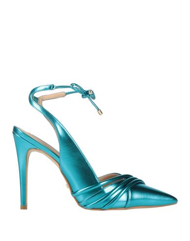 Cecconello Woman Pumps Turquoise Size 6 Textile Fibers In Blue