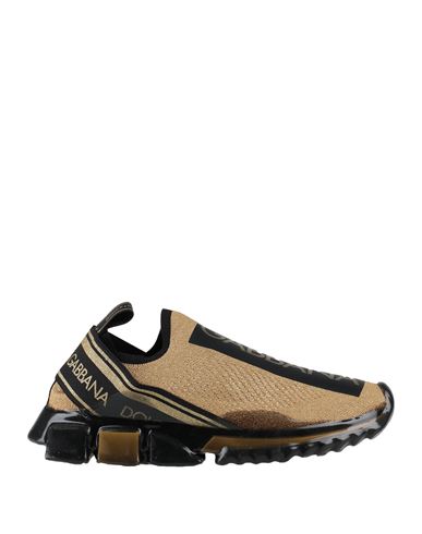 Dolce & Gabbana Man Sneakers Gold Size 7 Polyester, Polyamide, Elastane, Viscose