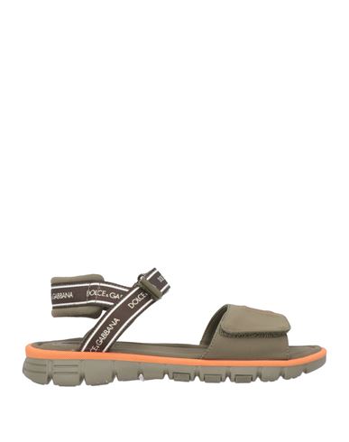 Dolce & Gabbana Babies'  Toddler Girl Sandals Military Green Size 9.5c Viscose, Polyamide, Calfskin, Elastane