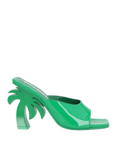 Palm Angels Woman Sandals Green Size 10 Soft Leather