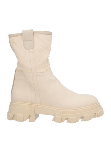 G.p. Per Noy Bologna G. P. Per Noy Bologna Woman Ankle Boots Cream Size 8 Textile Fibers, Calfskin In White