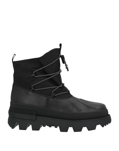 Moncler Man Ankle Boots Black Size 9 Textile Fibers, Soft Leather