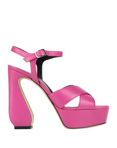 Si Rossi By Sergio Rossi Woman Sandals Fuchsia Size 8 Soft Leather In Pink
