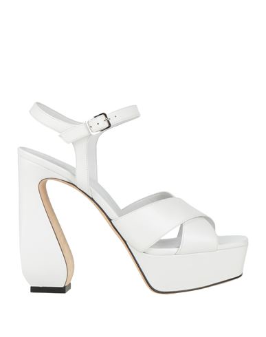Si Rossi By Sergio Rossi Woman Sandals White Size 10 Soft Leather