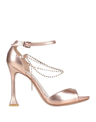 Gianni Marra Woman Sandals Rose Gold Size 10 Soft Leather