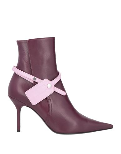 Off-white Woman Ankle Boots Mauve Size 8 Soft Leather In Purple