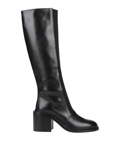 Jil Sander Woman Knee Boots Black Size 11 Soft Leather