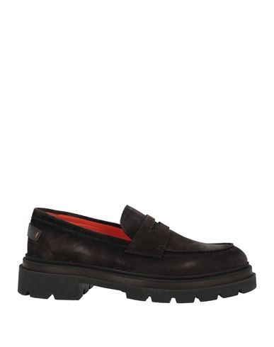 Santoni Man Loafers Dark Brown Size 10 Soft Leather