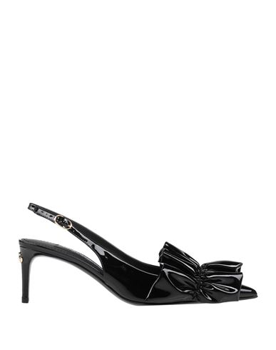 Dolce & Gabbana Woman Pumps Black Size 7 Calfskin, Polyurethane, Polyester