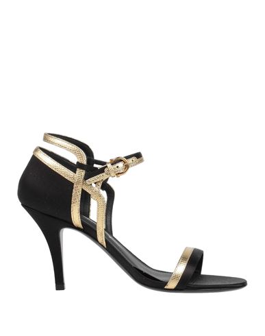 Ferragamo Woman Sandals Black Size 5.5 Soft Leather, Textile Fibers
