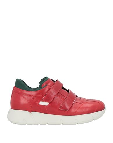 A.testoni A. Testoni Woman Sneakers Red Size 7 Calfskin, Textile Fibers