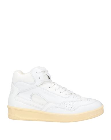 Jil Sander Man Sneakers White Size 7 Soft Leather, Textile Fibers