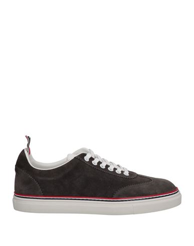 Thom Browne Man Sneakers Lead Size 10 Soft Leather In Grey