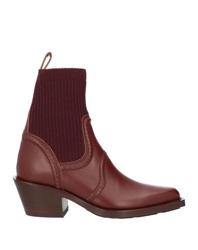 Chloé Elasticated-panelling Leather Pointed Boots In Brown