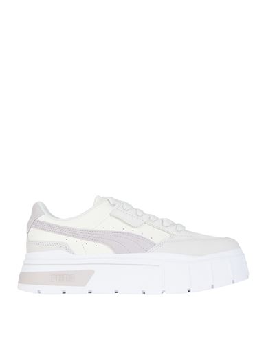 Puma Mayze Stack Luxe Sneakers In White With Light Gray Detail
