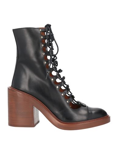 Chloé Woman Ankle Boots Black Size 7 Leather